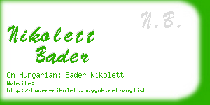 nikolett bader business card